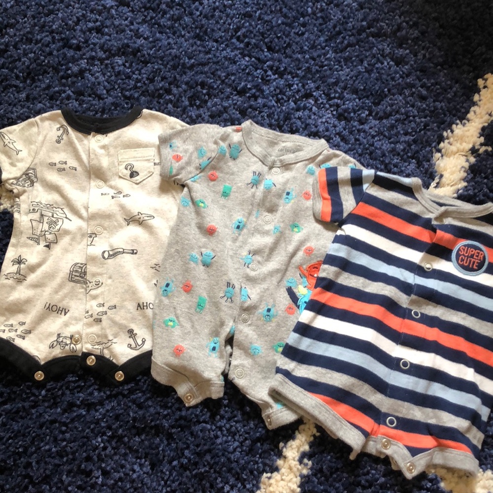 Carters Newborn Boy Romper Set